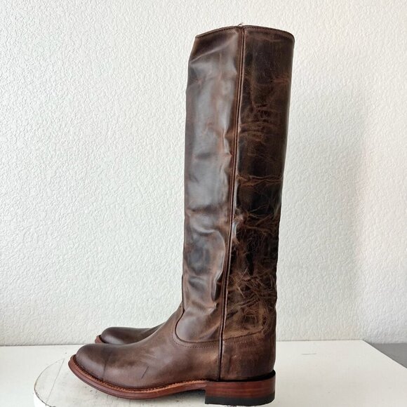 Rod Patrick Womens Cowboy Boots 9 Brown Leather Round Toe Tall Western Cowgirl - Picture 4 of 11
